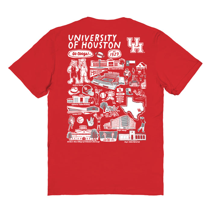 Houston Cougars Vive La Fete Impressions Artwork Womens Cotton Tshirt - Vive La Fête - Online Apparel Store