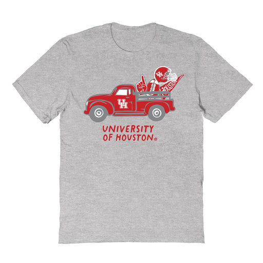 University of Houston Cougars Hand Sketched Vive La Fete Impressions Truck Grey T-shirt for Women