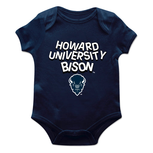 Howard University Bison Vive La Fete Infant Game Day Navy Short Sleeve Bodysuit