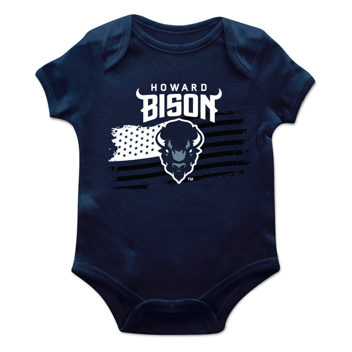 Howard University Bison Vive La Fete Infant Game Day Navy Short Sleeve Bodysuit