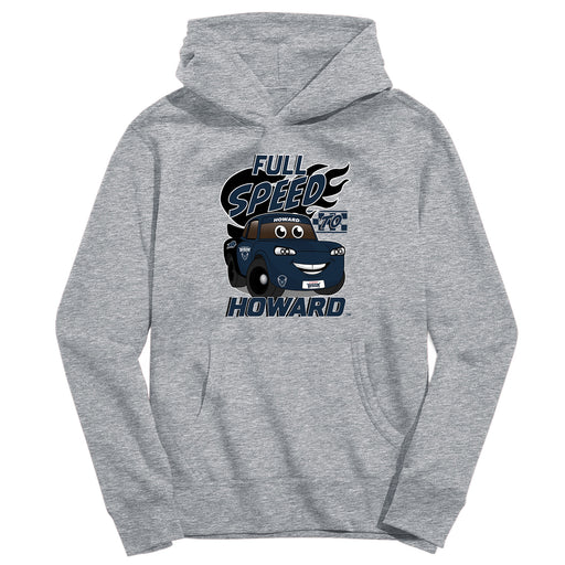 Howard University Bison Full Speed Heather Grey Cotton Youth Hoodie