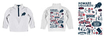 Howard University Bison Hand Sketched Vive La Fete Impressions Artwork White Boys Quarter Zip Pullover V1 - Vive La Fête - Online Apparel Store