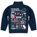 Howard University Bison Hand Sketched Vive La Fete Impressions Artwork Blue Boys Quarter Zip Pullover V1 - Vive La Fête - Online Apparel Store