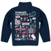 Howard University Bison Hand Sketched Vive La Fete Impressions Artwork Blue Boys Quarter Zip Pullover V1 - Vive La Fête - Online Apparel Store