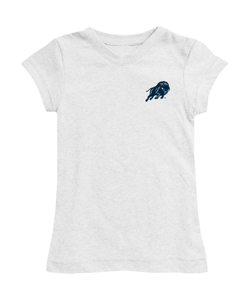 Howard University Bison Hand Sketched Vive La Fete Impressions Artwork White Girls Cotton Short Sleeve Tee