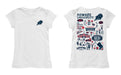 Howard University Bison Hand Sketched Vive La Fete Impressions Artwork White Girls Cotton Short Sleeve Tee - Vive La Fête - Online Apparel Store