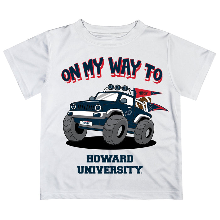 Howard University Bison Vive La Fete Monster Truck Boys Game Day White Short Sleeve Tee