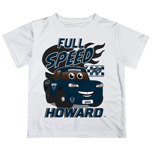 Howard University Bison Vive La Fete Toy Racing Car Boys Game Day White Short Sleeve Tee