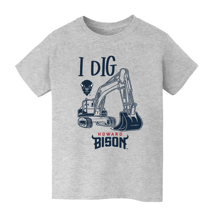 Howard University Bison Vive La Fete Excavator Heather Grey Cotton Short Sleeve Tee