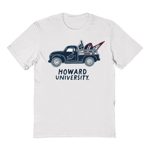 Howard University Bison Hand Sketched Vive La Fete Impressions Truck Kids White Cotton T-shirt