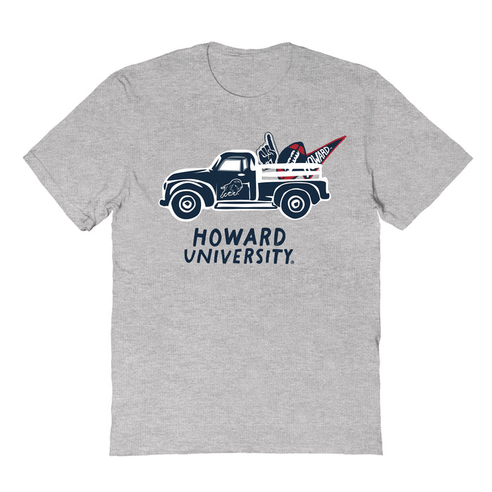 Howard University Bison Hand Sketched Vive La Fete Impressions Truck Kids Grey Cotton T-shirt