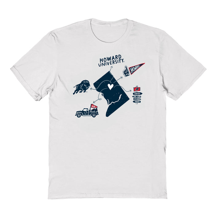 Howard University Bison Hand Sketched Vive La Fete Impressions Icones Kids White T-shirt