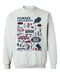 Howard University Bison Hand Sketched Vive La Fete Impressions White Cotton Crewneck Sweatshirt for Women