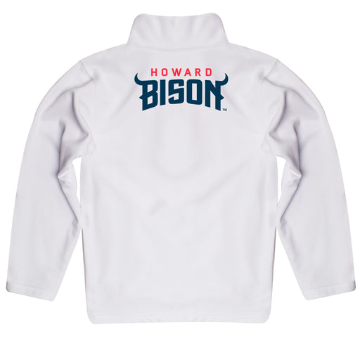 Howard Bison Vive La Fete Logo and Mascot Name Womens White Quarter Zip Pullover - Vive La Fête - Online Apparel Store
