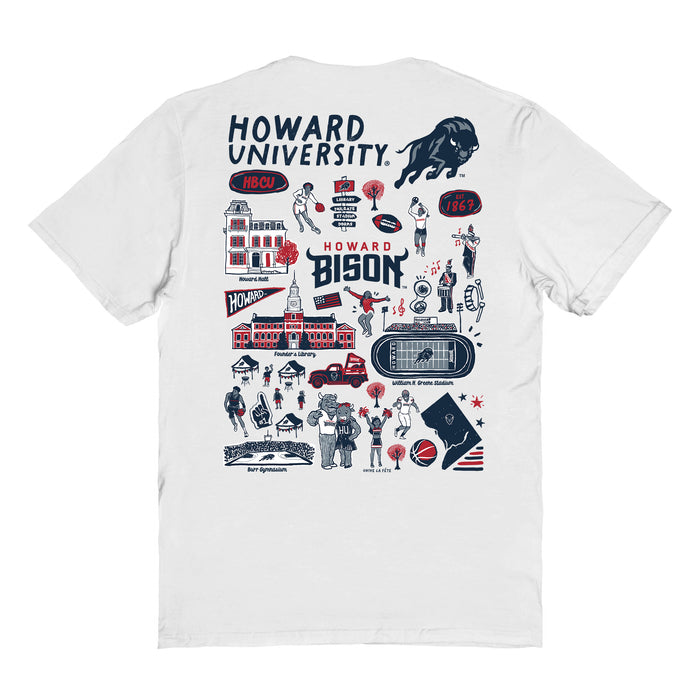 Howard University Bison Vive La Fete Impressions Artwork Womens Cotton Tshirt - Vive La Fête - Online Apparel Store