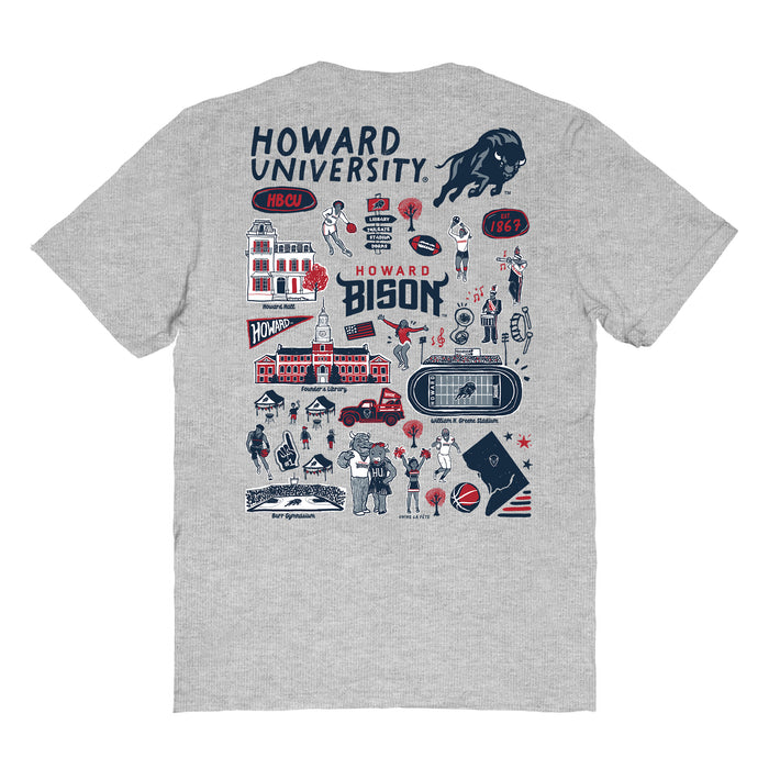 Howard University Bison Vive La Fete Impressions Artwork Womens Cotton Tshirt - Vive La Fête - Online Apparel Store