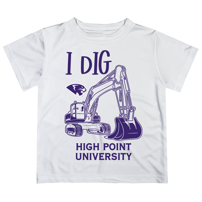 High Point University Panthers HPU Vive La Fete Excavator Boys Game Day White Short Sleeve Tee