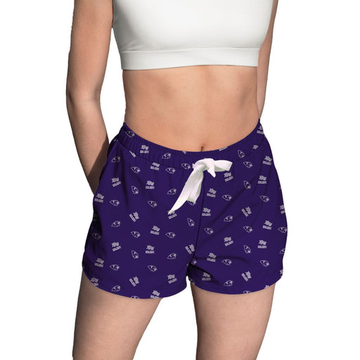 High Point Panthers HPU Vive La Fete Game Day All Over Logo Women Purple Lounge Shorts