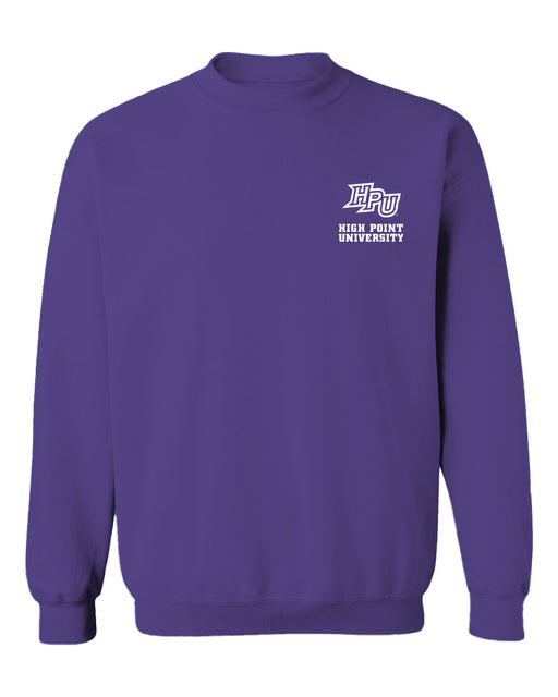 High Point University Panthers HPU Hand Sketched Vive La Fete Impressions Artwork Purple Crew Neck Sweatshirt for Women