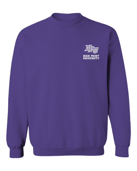 High Point University Panthers HPU Hand Sketched Vive La Fete Impressions Artwork Purple Crew Neck Sweatshirt for Women