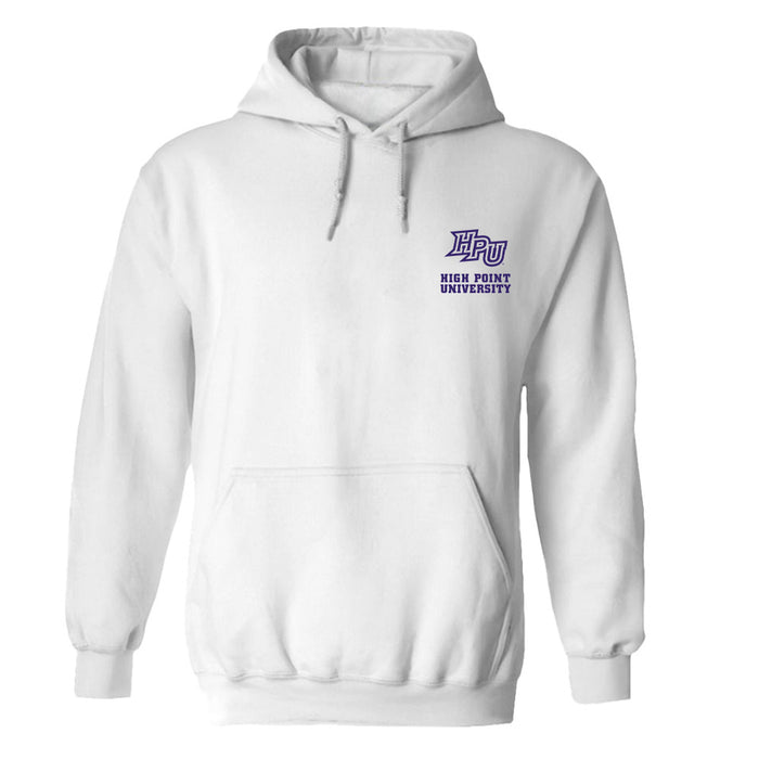 High Point University Panthers HPU Hand Sketched Vive La Fete Impressions Artwork White Cotton Fleece Long Sleeve Hoodie