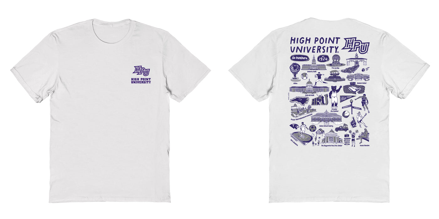 High Point Panthers HPU Vive La Fete Impressions Artwork Purple Womens Cotton Tshirt - Vive La Fête - Online Apparel Store