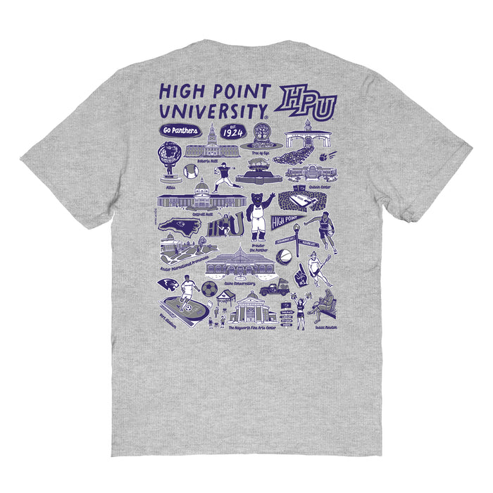High Point Panthers HPU Vive La Fete Impressions Artwork Purple Womens Cotton Tshirt - Vive La Fête - Online Apparel Store