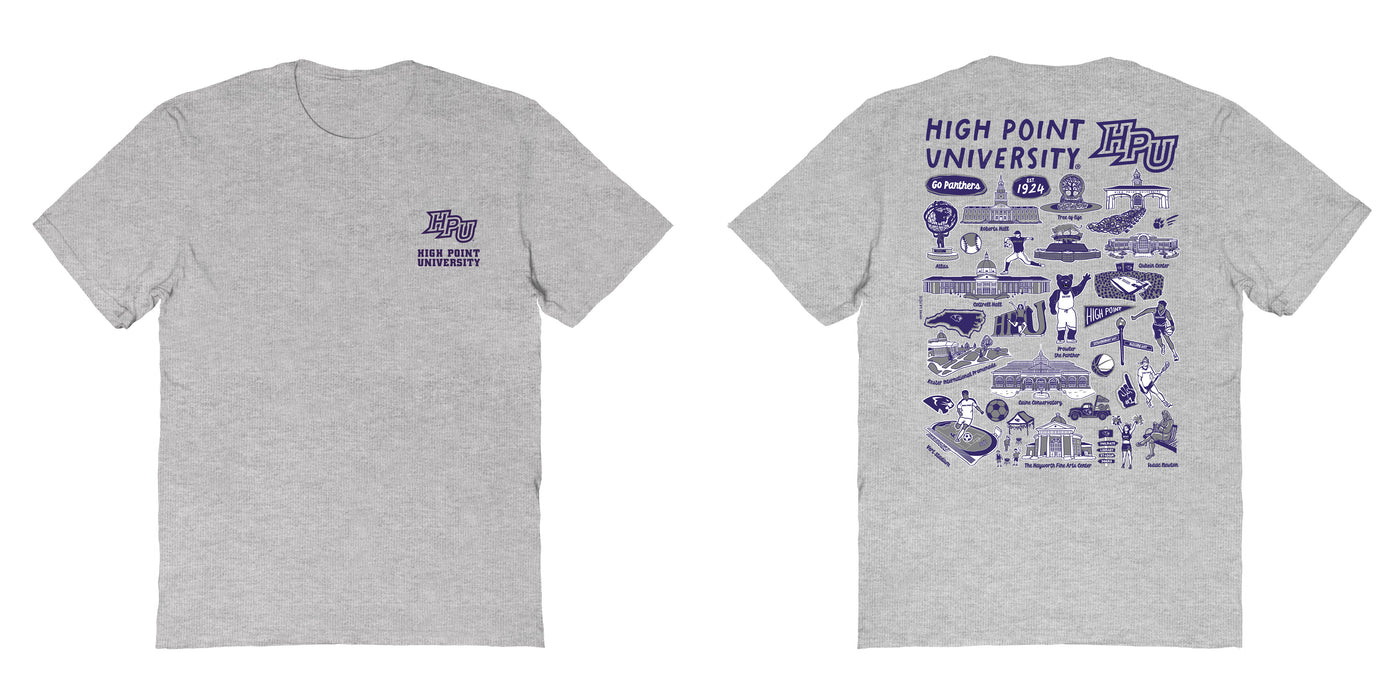 High Point Panthers HPU Vive La Fete Impressions Artwork Purple Womens Cotton Tshirt - Vive La Fête - Online Apparel Store