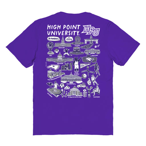 High Point Panthers HPU Vive La Fete Impressions Artwork Purple Womens Cotton Tshirt - Vive La Fête - Online Apparel Store