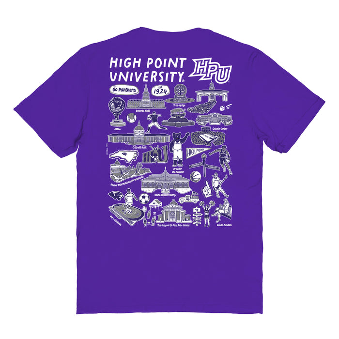 High Point Panthers HPU Vive La Fete Impressions Artwork Purple Womens Cotton Tshirt - Vive La Fête - Online Apparel Store