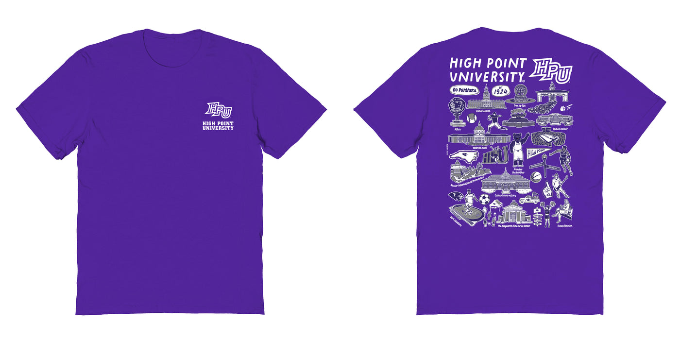 High Point Panthers HPU Vive La Fete Impressions Artwork Purple Womens Cotton Tshirt - Vive La Fête - Online Apparel Store