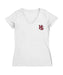 Hampden–Sydney Tigers Hand Sketched Vive La Fete Impressions Artwork White Women Cotton Short Sleeve V-Neck Tshirt