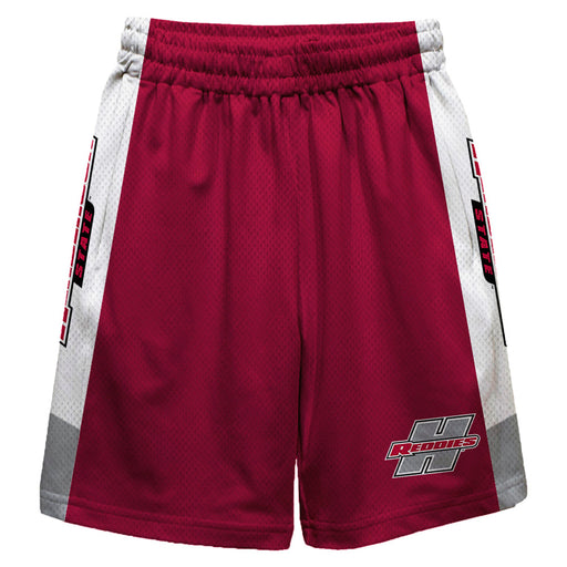 Henderson State Reddies Vive La Fete Game Day Red Stripes Boys Solid Black Athletic Mesh Short