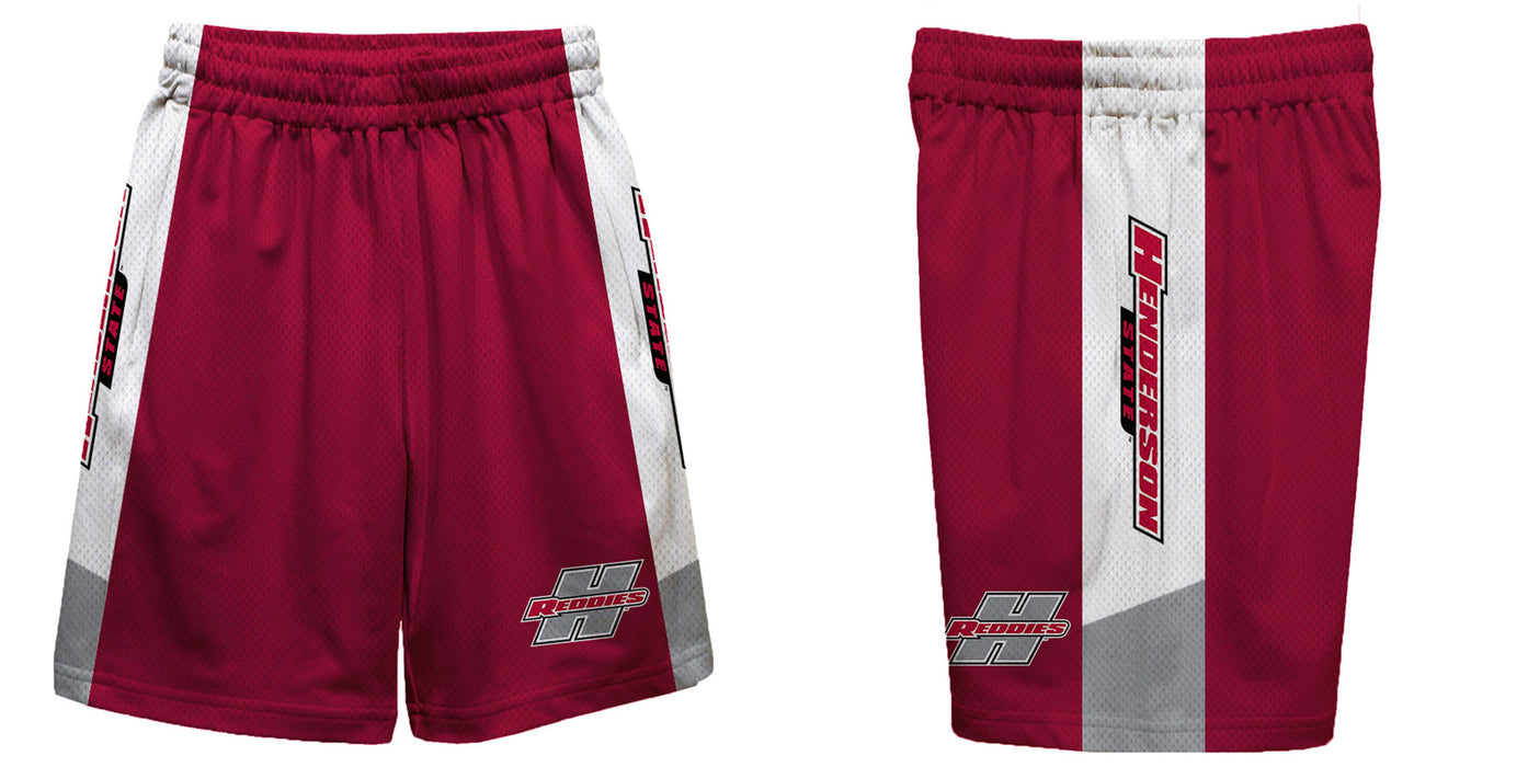 Henderson State Reddies Vive La Fete Game Day Red Stripes Boys Solid Black Athletic Mesh Short - Vive La Fête - Online Apparel Store