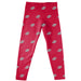 Henderson State Reddies Vive La Fete Girls Game Day All Over Logo Elastic Waist Classic Play Red Leggings Tights
