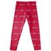 Henderson State Reddies Vive La Fete Girls Game Day All Over Two Logos Elastic Waist Classic Play Red Leggings Tights