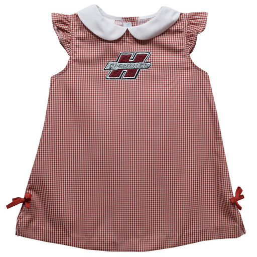 Henderson State Reddies Embroidered Red Gingham A Line Dress