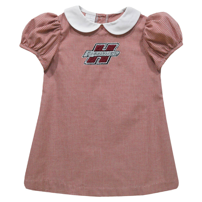 Henderson State Reddies Embroidered Red Gingham Short Sleeve A Line Dress