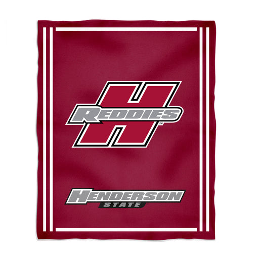 Henderson State Reddies Vive La Fete Kids Game Day Red Plush Soft Minky Blanket 36 x 48 Mascot