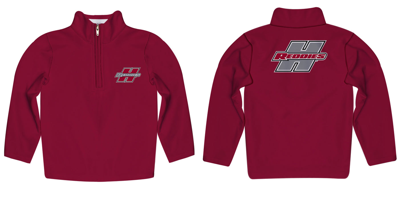 Henderson State Reddies Vive La Fete Game Day Solid Red Quarter Zip Pullover Sleeves - Vive La Fête - Online Apparel Store