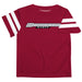 Henderson State Reddies Vive La Fete Boys Game Day Red Short Sleeve Tee with Stripes on Sleeves