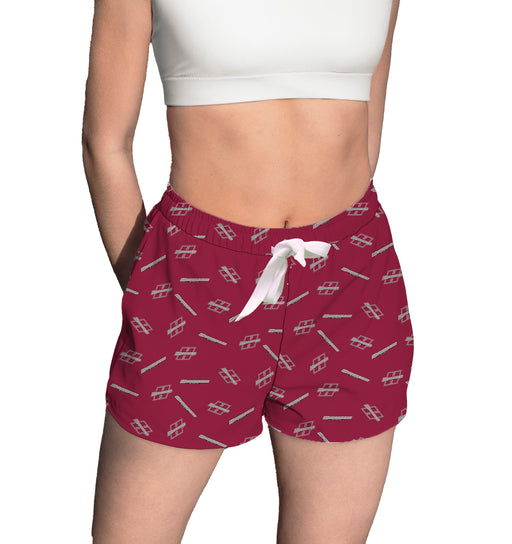 Henderson State Reddies Vive La Fete Game Day All Over Logo Womens Lounge Shorts