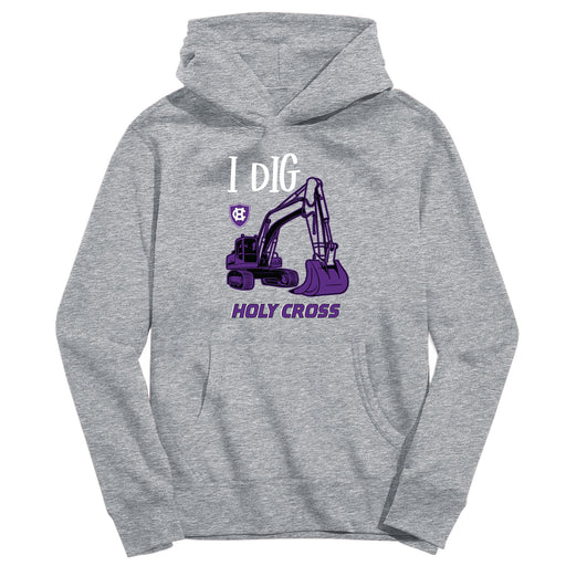 College of the Holy Cross Vive La Fete Excavator Grey Cotton Hoodie