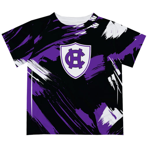 College of the Holy Cross Vive La Fete Boys Game Day Purple Short Sleeve Tee Paint Brush