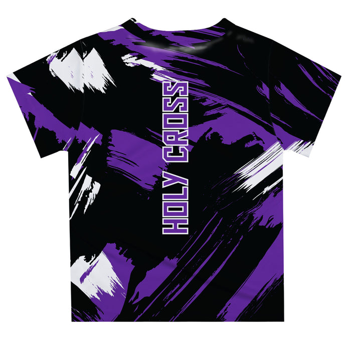 College of the Holy Cross Vive La Fete Boys Game Day Purple Short Sleeve Tee Paint Brush