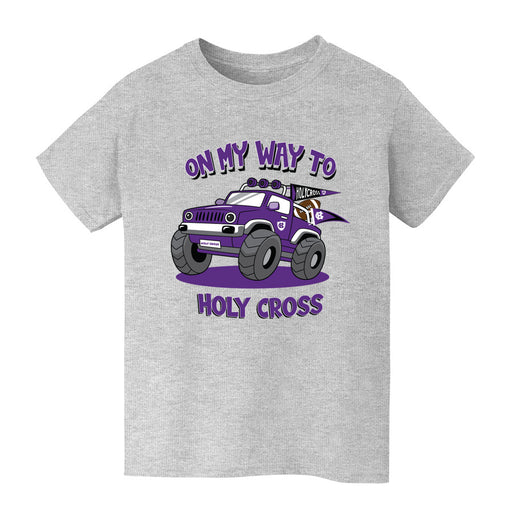 College of the Holy Cross Vive La Fete On My Way Monster Truck Grey Cotton Short Sleeve Tee