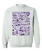 College of the Holy Cross Hand Sketched Vive La Fete Impressions White Cotton Crewneck Sweatshirt for Women