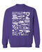 College of the Holy Cross Hand Sketched Vive La Fete Impressions Purple Cotton Crewneck Sweatshirt for Women