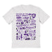 College of the Holy Cross Hand Sketched Vive La Fete Impressions White Cotton Tshirt for Women