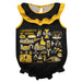 Idaho Vandals Black Hand Sketched Vive La Fete Impressions Artwork Sleeveless Ruffle Onesie Bodysuit